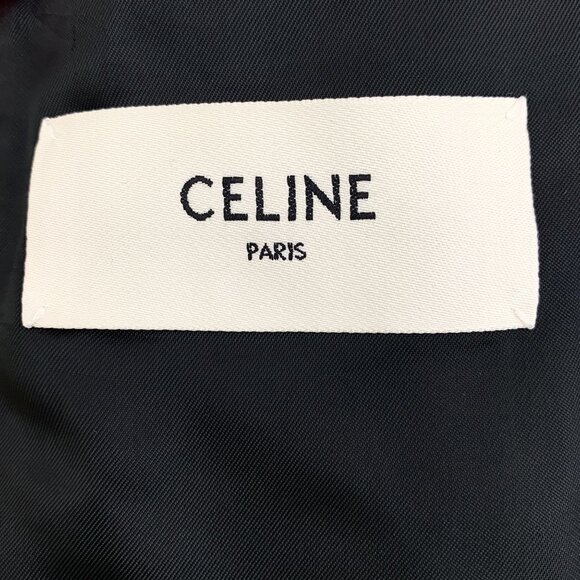 Celine Grey Checkered Wool Lapel Single-Breasted Long-Sleeved Suit Overcoat Coat - Picture 2 of 7